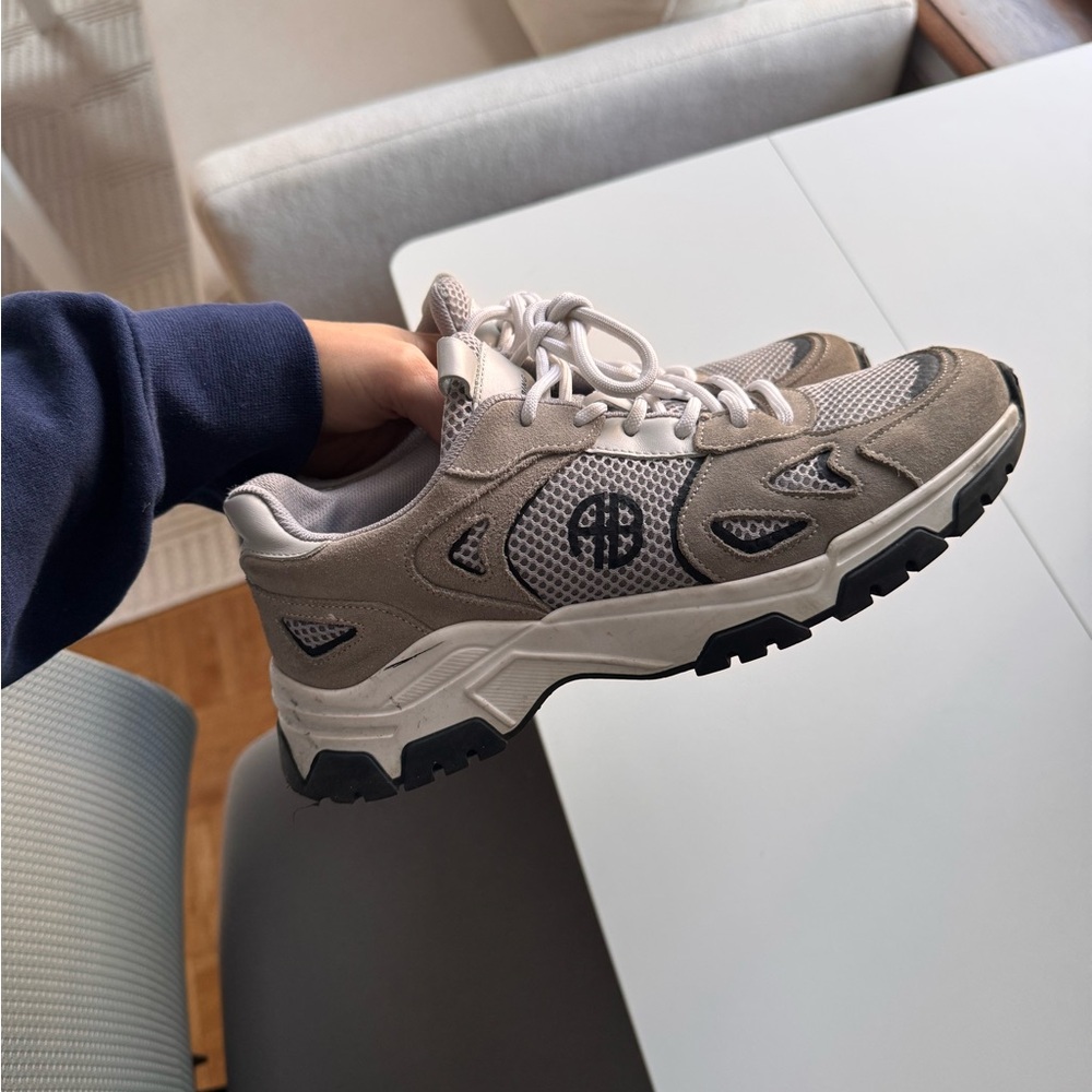Anine Bing Gray and Black Sneakers